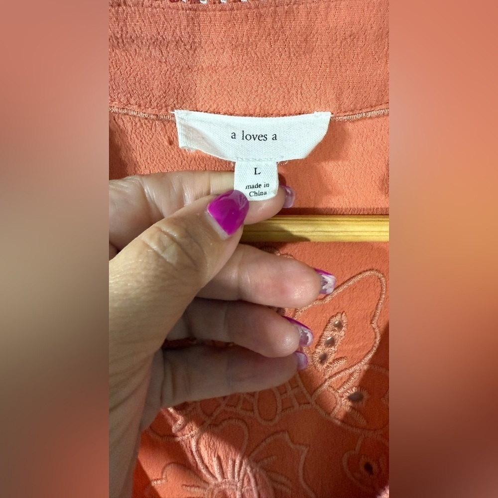 A loves a Embroidered Sleeveless Dress in Coral - Picture 7 of 7